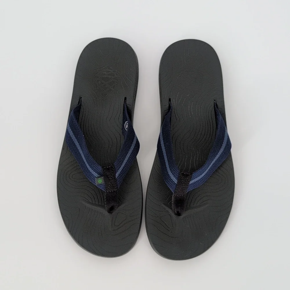 Stio Flip Flop Thong Sandals | Men's Size 11 | Black Navy Blue Rubber Summer